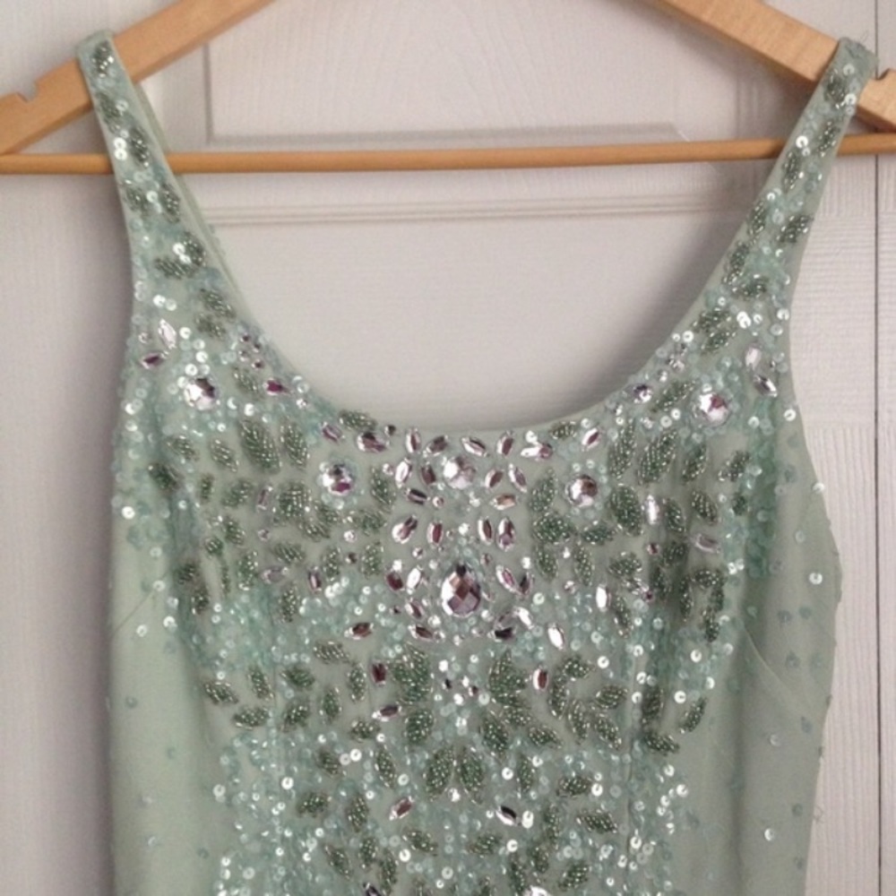 COPY - Adrianna Papell Mint Beaded Cocktail Dress